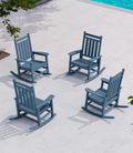 SERWALL Oversized Outdoor Rocking Chair Set of 4, HDPE Rocker by SERWALL