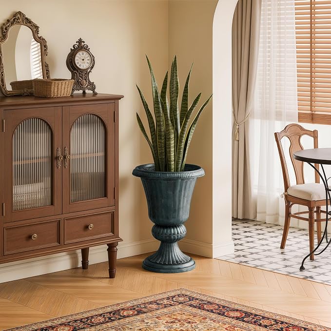 Athena Collection 20''H Garden Plastic Urn Vintage Tall Planter Urn Patio Large - Image 6