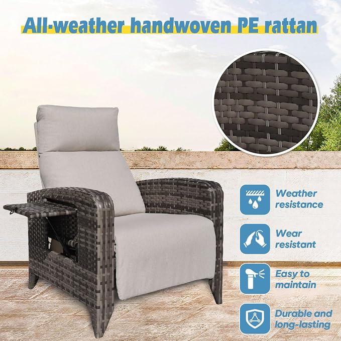 Upgraded Outdoor Recliner Chair, Reclining Patio Chairs - Image 5