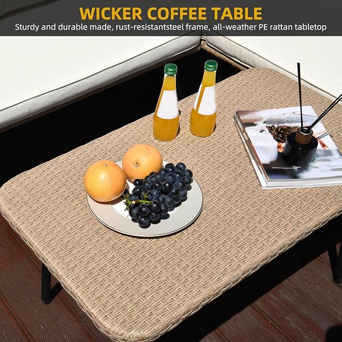 DWVO Patio Furniture Set, 4 Pieces Outdoor Patio Conversation Set, All-Weather - Image 6