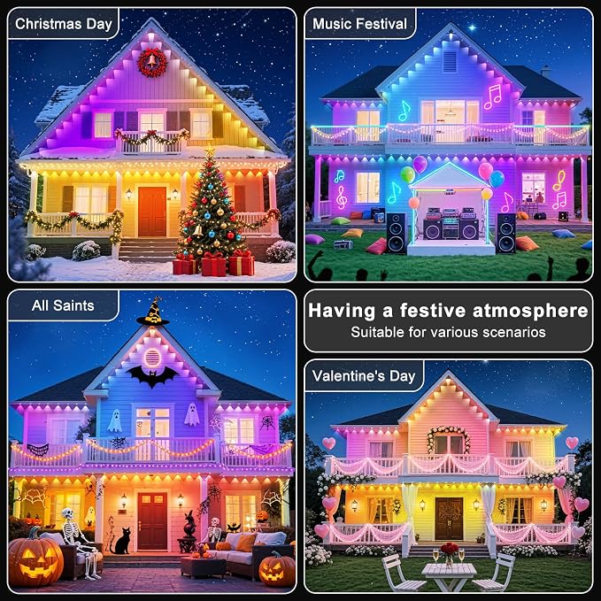 400Ft Permanent Outdoor Lights for House Waterproof, IP67 LED Eave Lights - Image 7
