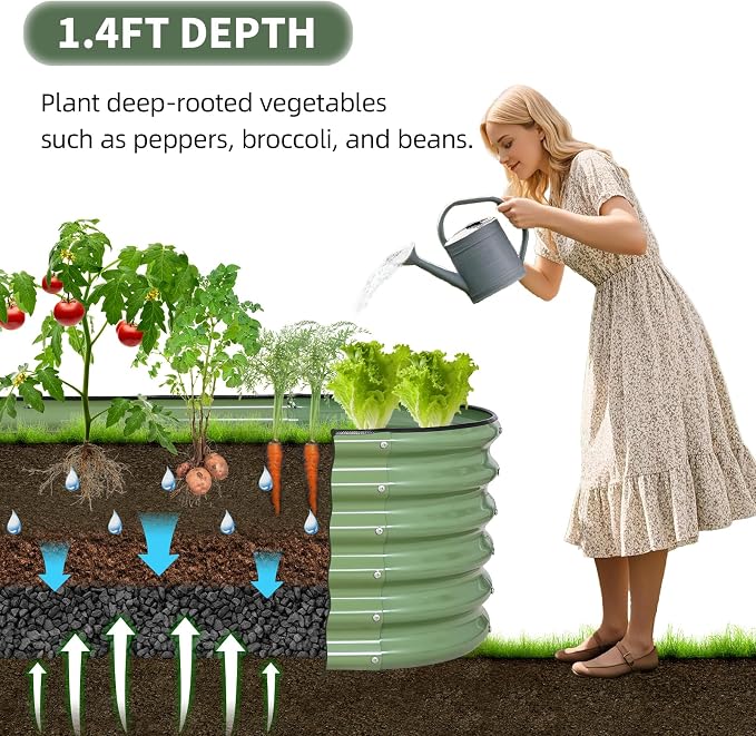 1MORE Galvanized Raised Garden Bed- Planter Garden Boxes Outdoor, Raised Beds - Image 2