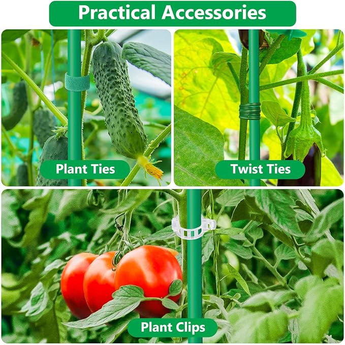 Lezmarket 60 Pack Garden Tomato Stakes, Plant Support Stakes, DIY 4ft 5ft 6ft - Image 7