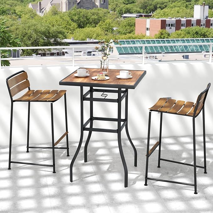 Tangkula 27.5 Inch Patio Bar Table, Outdoor Bar Height Table - Image 6