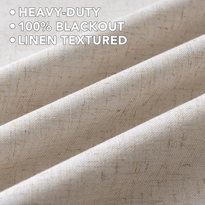 H.VERSAILTEX Linen Curtains 100% Blackout Curtains - Image 5