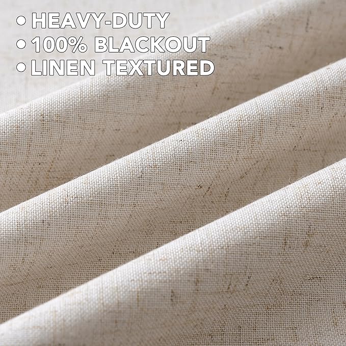 H.VERSAILTEXLinen-Polyester Curtains 100%Blackout Curtains - Image 5