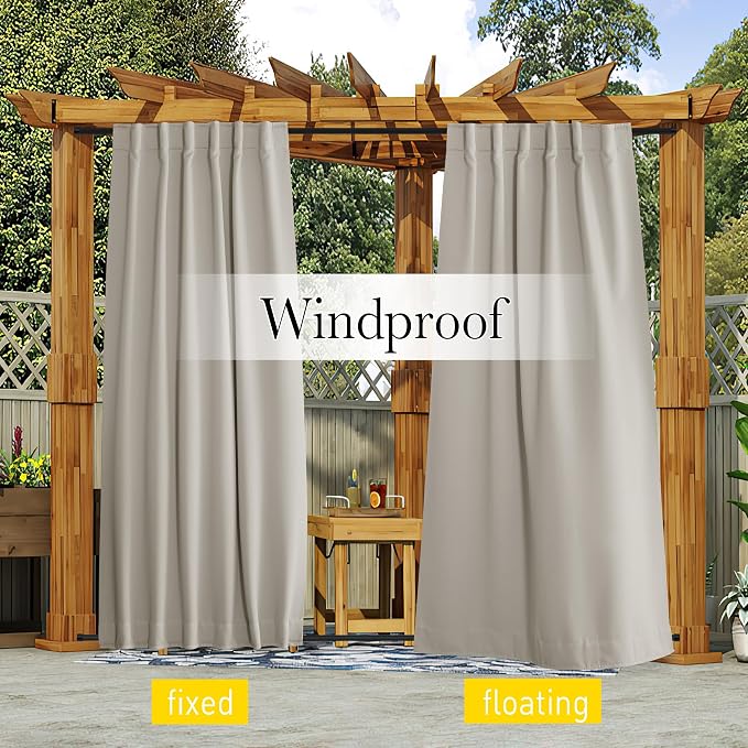 NICETOWN 2 Panels Privacy Outdoor Curtains - Image 2