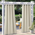 NICETOWN 2 Panels Outdoor Patio Curtains Waterproof, Stainless Steel Grommet by NICETOWN