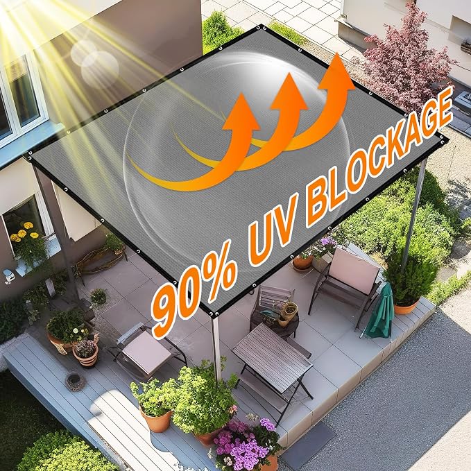 Artpuch 90% Sun Shade Cloth, 10 x 16 FT Pergola Shade Cover Canopy - Image 3
