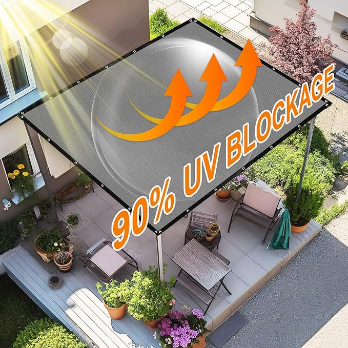 Artpuch 90% Sun Shade Cloth, 6 x 12 FT Pergola Shade Cover Canopy - Image 3