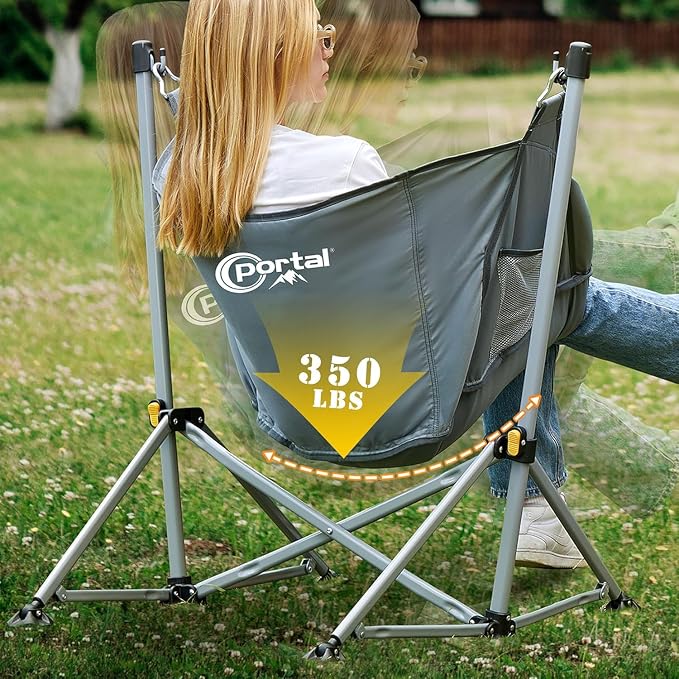 Portal Large Hammock Camping Chair Folding Rocking Chairs Portable Swinging - Image 2
