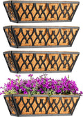 4 Pack 12 Inch Window Boxes Planters Railing Planter Box by KarlliuHOMEGARDEN