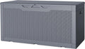 JUMMICO 100 Gallon Resin Deck Box, Waterproof Outdoor Storage Box by JUMMICO