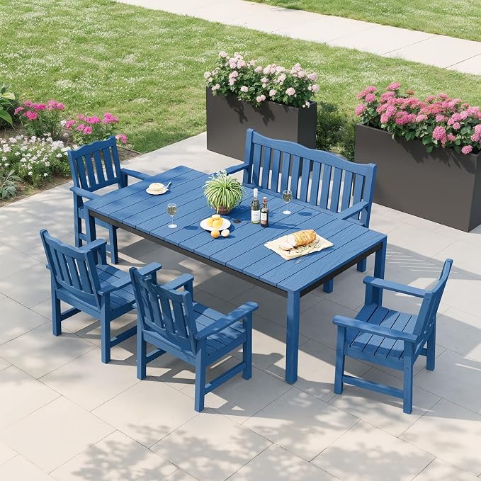 Stoog Outdoor Bench & Chairs Set, All-Weather Patio Furniture Set, Include 2 - Image 9