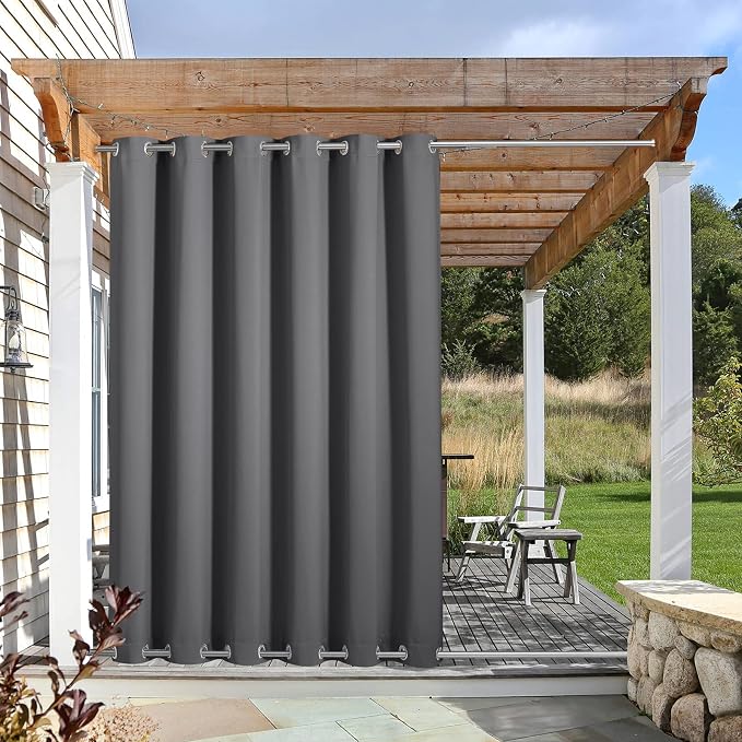 NICETOWN Heavy Weighted Outdoor Curtain Waterproof & Windproof, Thermal by NICETOWN