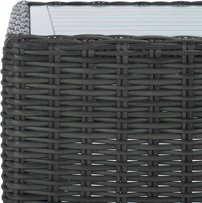 SAFAVIEH Couture Collection Margarita Dark Grey Faux Wicker Rectangle - Image 9