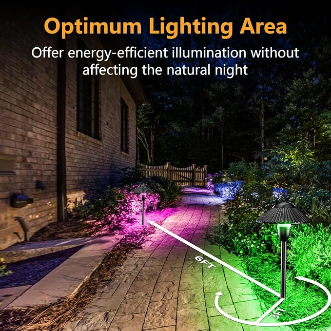 ZUCKEO RGB Color Changing Landscape Lights Low Voltage Pathway Lights 12V 24V - Image 4