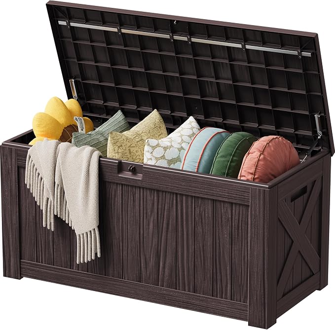 Devoko 125 Gallon Outdoor Storage Box, Waterproof Resin Deck Box by DEVOKO