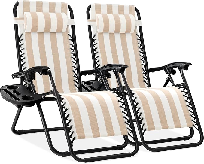 Best Choice Products Set of 2 Adjustable Steel Mesh Zero Gravity Lounge Chair by BestChoiceProducts