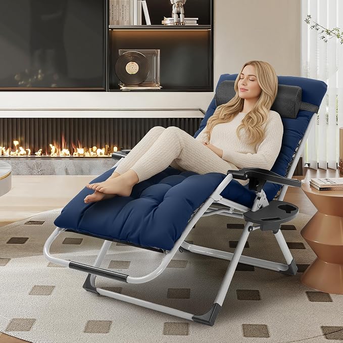 VINGLI 29" Padded Zero Gravity Chair, Lounge Chair - Image 2