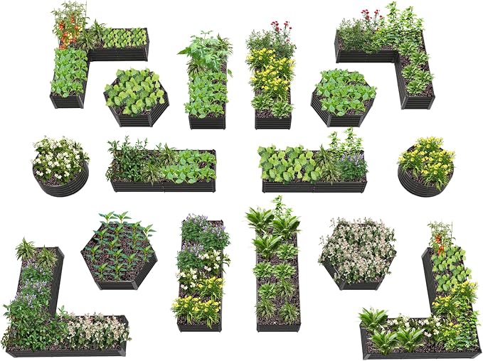 A ANLEOLIFE 16-Pack Deep Root Galvanized Raised Garden Beds Outdoor by AAnleolife
