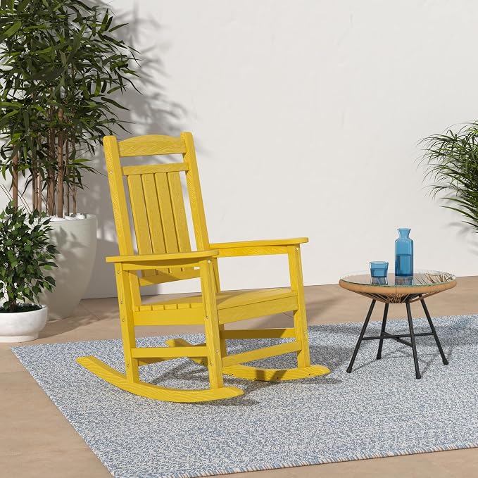 KINGYES HDPE Rocking Chairs Outdoor, Patio Rocking Chairs - Image 2
