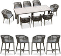 PURPLE LEAF 9 Pieces Outdoor Dining Set Patio Table and Chairs Set Aluminum by PURPLELEAF