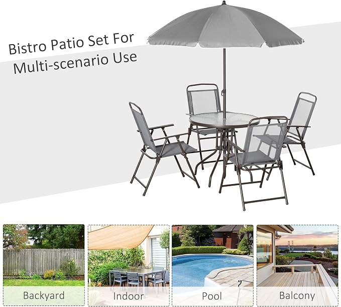 Outsunny 6 Piece Patio Dining Set - Image 6