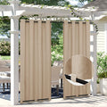 Easy-Going Linen Look Outdoor Curtains Waterproof Windproof Porch Curtains by Easy-Going
