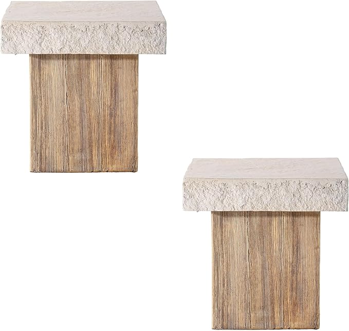 COSIEST Outdoor Medium Side Table, Patio Coffee Table, 19.7 inches Square MgO by COSIEST
