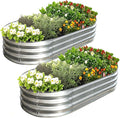 Galvanized Raised Garden Bed Kit, Planter Garden Boxes Outdoor, Oval Large Metal by AmazStove