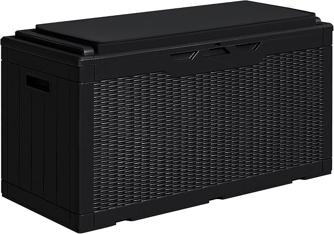 Greesum 100 Gallon Resin Deck Box Large Outdoor Storage by BuynowfromGreesum