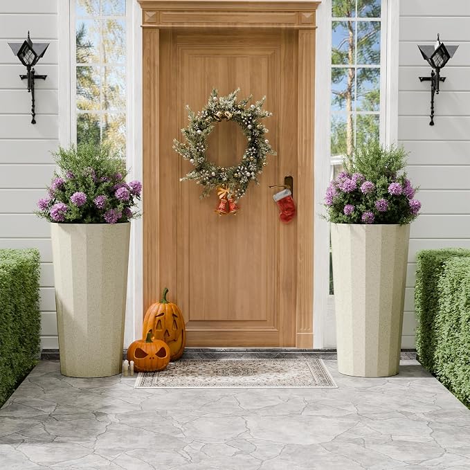 23.6" Tall Outdoor Planters Set of 2, Large Planters - Image 8