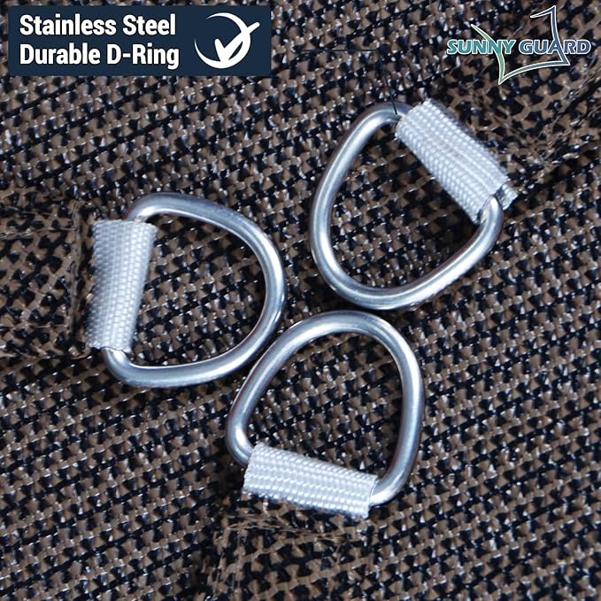 SUNNY GUARD Custom Size 18'x24'x30' Triangle Brown UV Block Sunshade - Image 6
