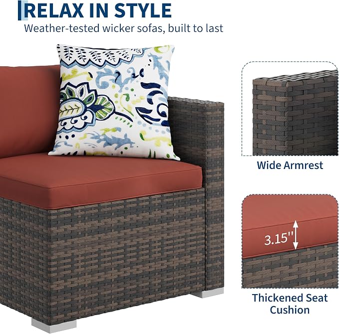 GAOMON 5-Piece All-Weather Patio Furniture Set, Convertible Outdoor Sectional - Image 6
