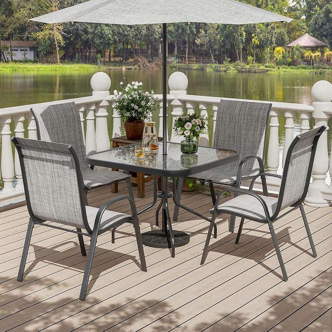 UDPATIO Patio Chairs Set of 4, Stackable Outdoor Dining Chairs - Image 2