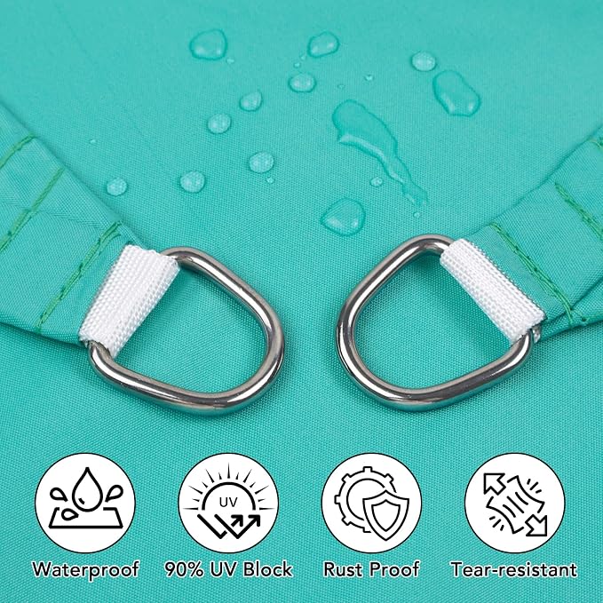 Artpuch Waterproof Sun Shade Sail, UV Resistant Rain Canopy, Curved Edges Shade - Image 2