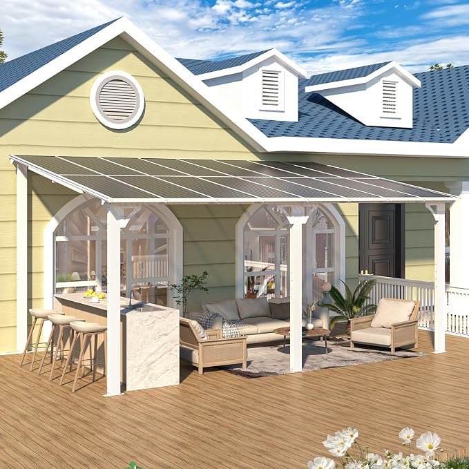 AECOJOY 16' x 10' Gazebo White Outdoor Pergola - Image 4