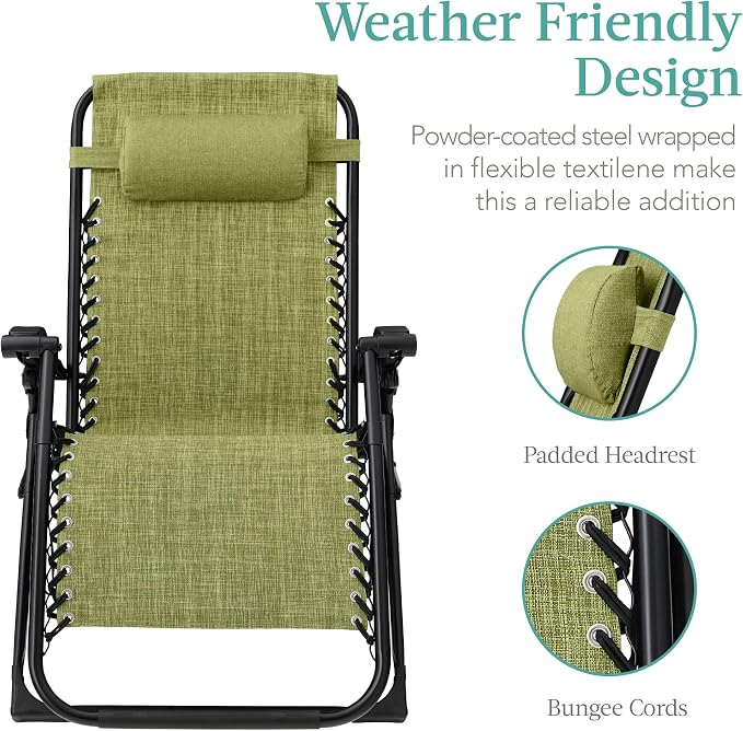 Best Choice Products Oversized Zero Gravity Chair, Folding Outdoor Patio - Image 4