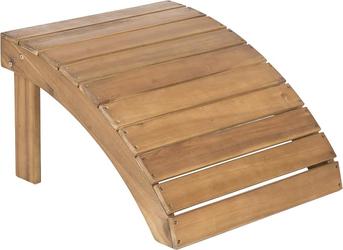 Safavieh Patio Collection Hampton Adirondack Acacia Wood Ottoman - Image 3