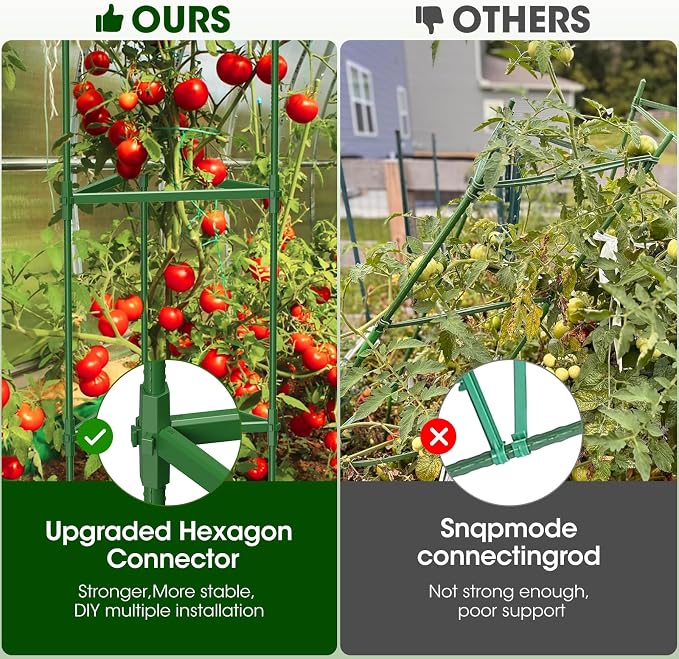 8 Pack Tomato Cages for Garden, Heavy Duty Adjustable Tomato Stake Support for - Image 5