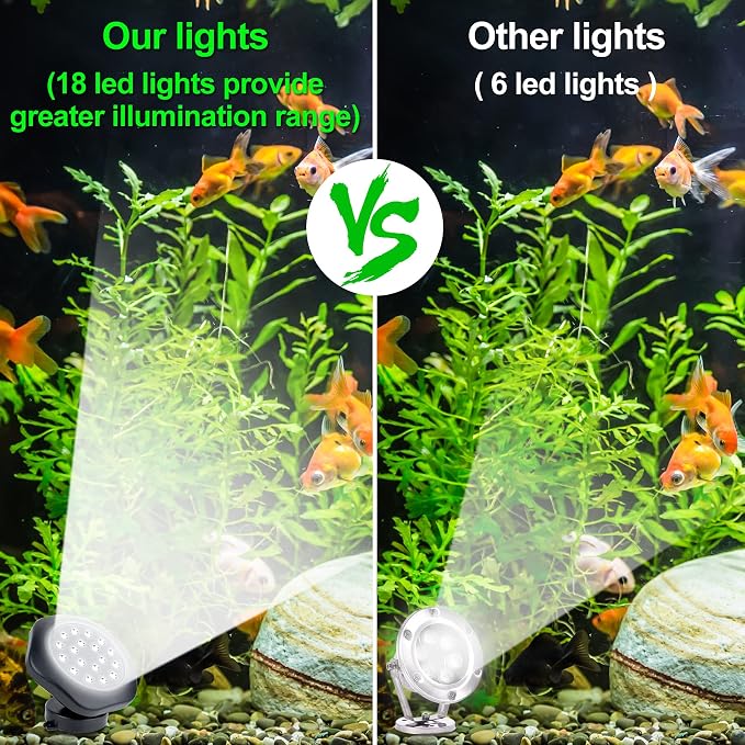 Solar Pond Lights, 18 LED Super Bright Underwater Spotlights LED Submersible - Image 8