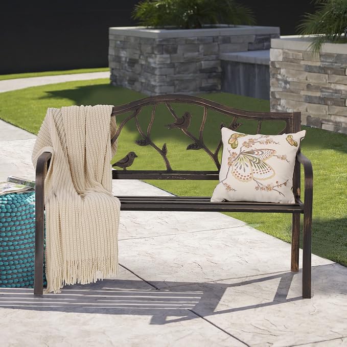 Sophia & William Outdoor Bench, Porch Bench, Garden Bench, Wrought Iron Bench - Image 8