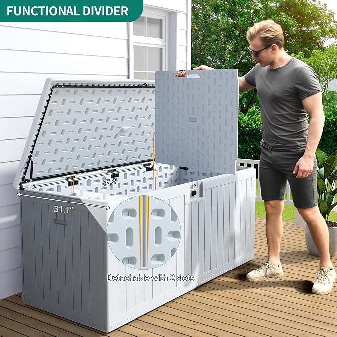 YITAHOME XXL 230 Gallon Large Deck Box, Outdoor Storage - Image 5