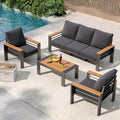Aoxun Aluminum Outdoor Patio Furniture Set, 5 Seats Outdoor Sectional by Aoxun