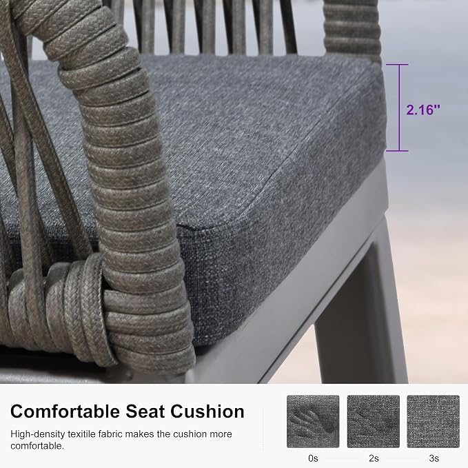 PURPLE LEAF Outdoor 24" Counter Height Bar Stools Chair Set of 2, All Weather - Image 6