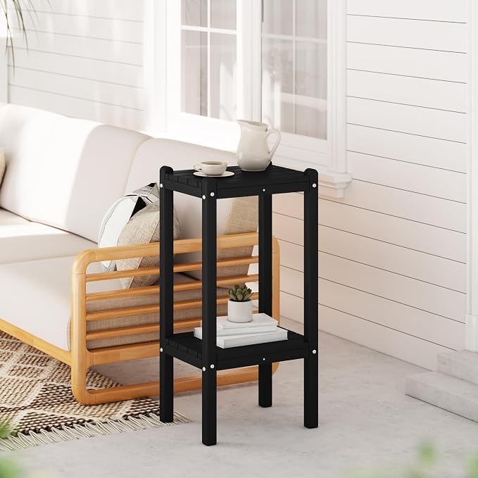 WestinTrends Malibu 36" Outdoor Adirondack HDPE 2-Tier Patio Side Table - Image 2