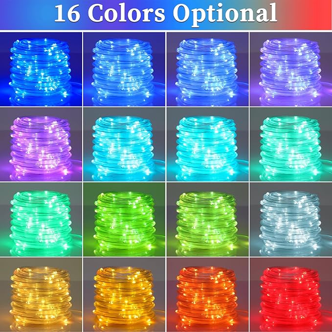 ANJAYLIA 99FT 300 LED Color Changing Rope Lights, 18 Colors Outdoor String - Image 2