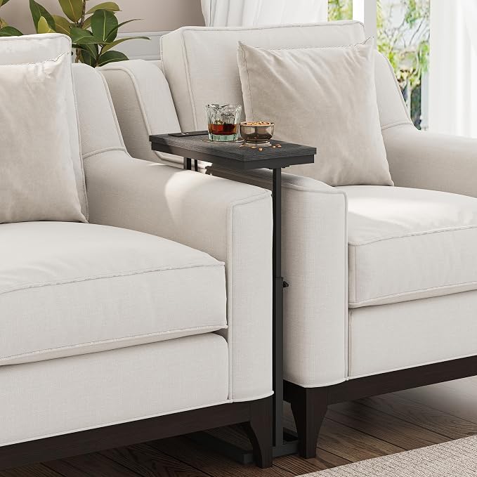 TUTOTAK End Table with Charging Station, Side Table, Tall Couch Table, Sofa - Image 7