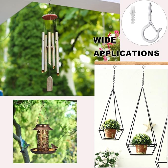 PlusRoc 40 Pack Ceiling Hooks for Hanging Plants Outdoor String Lights Heavy - Image 4